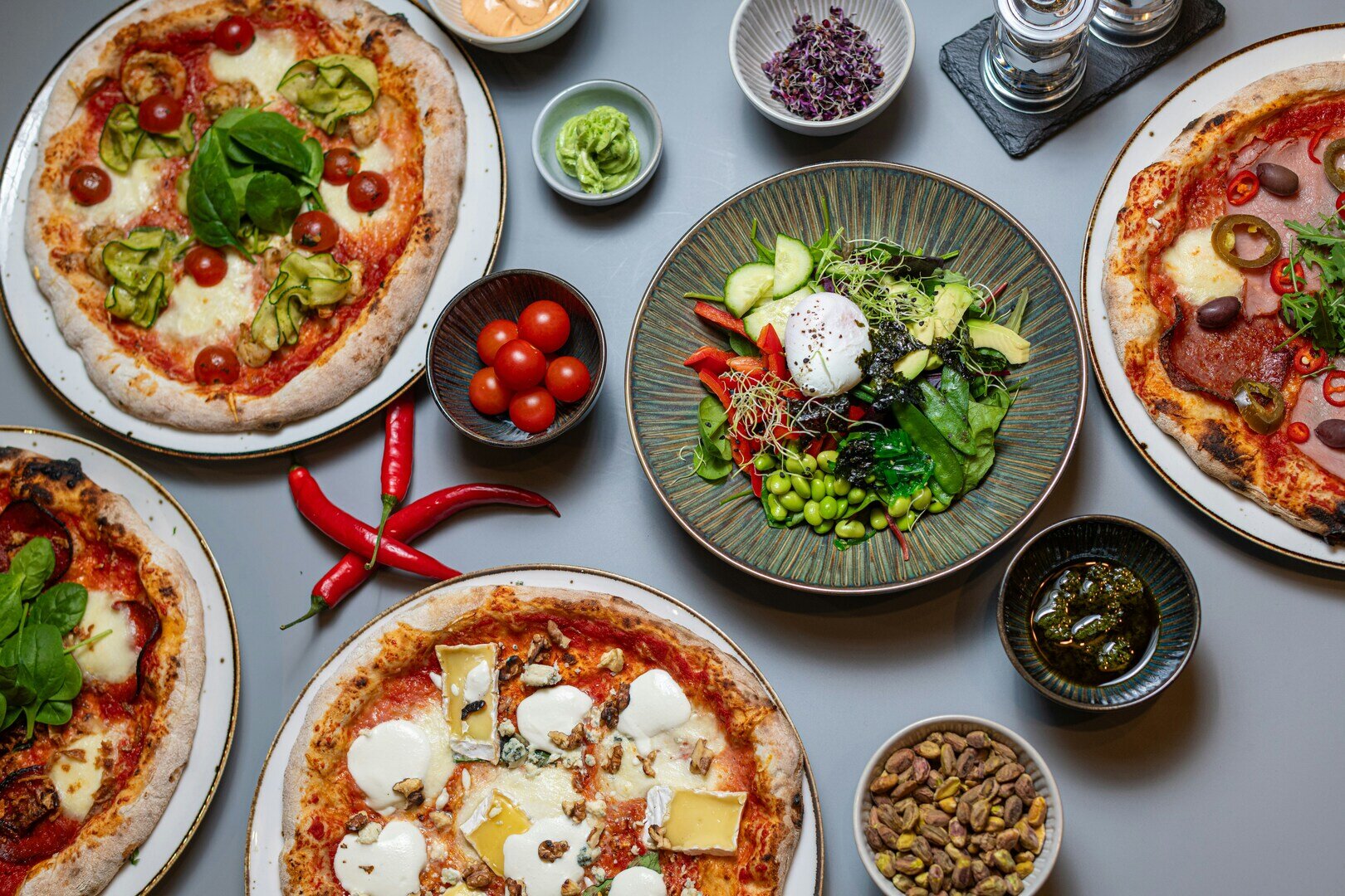 various food in a table